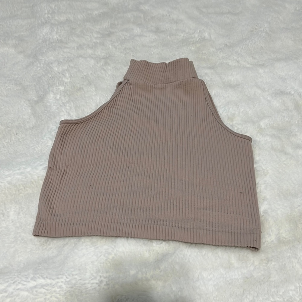 Bobbles and Lace crop with mock neckline